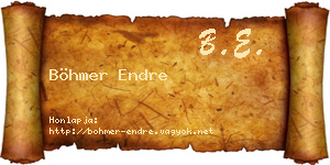 Böhmer Endre névjegykártya