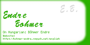 endre bohmer business card